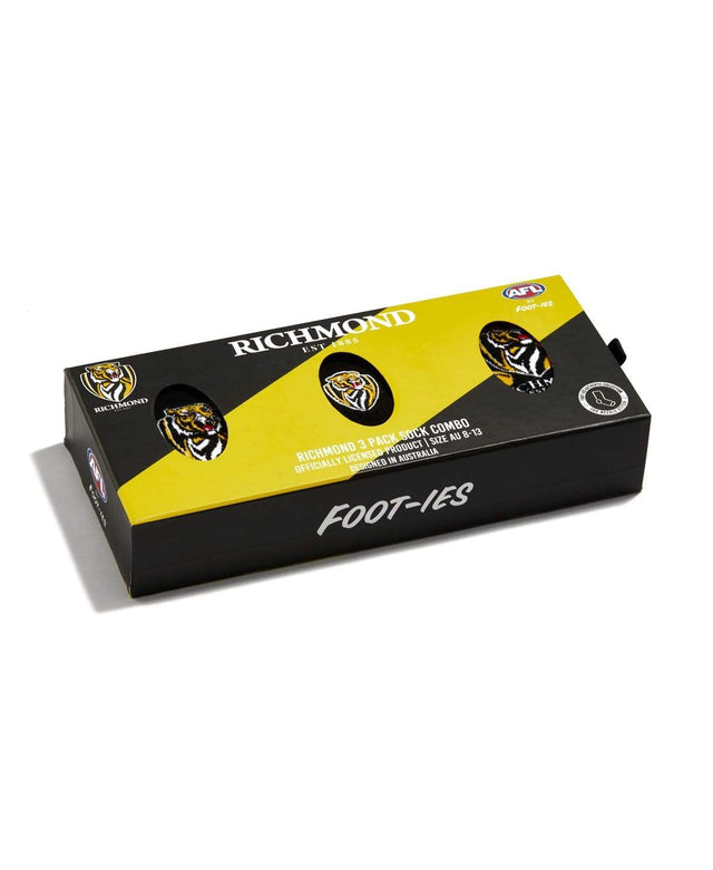 Footies Richmond Tigers 3-Pack Socks Gift Box