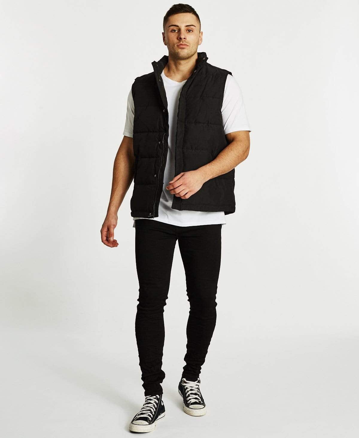 Black cheap huffer vest