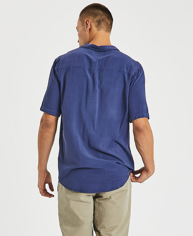 Inventory Oxford Relaxed Short Sleeve Shirt Pigment Navy Blue