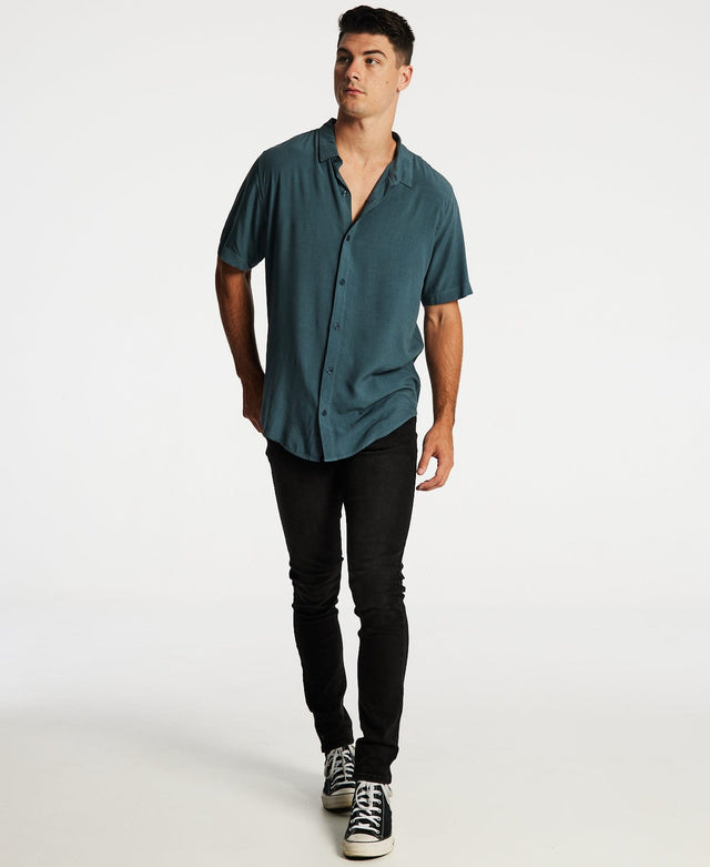 Inventory Oxford Relaxed Short Sleeve Shirt Pigment Storm