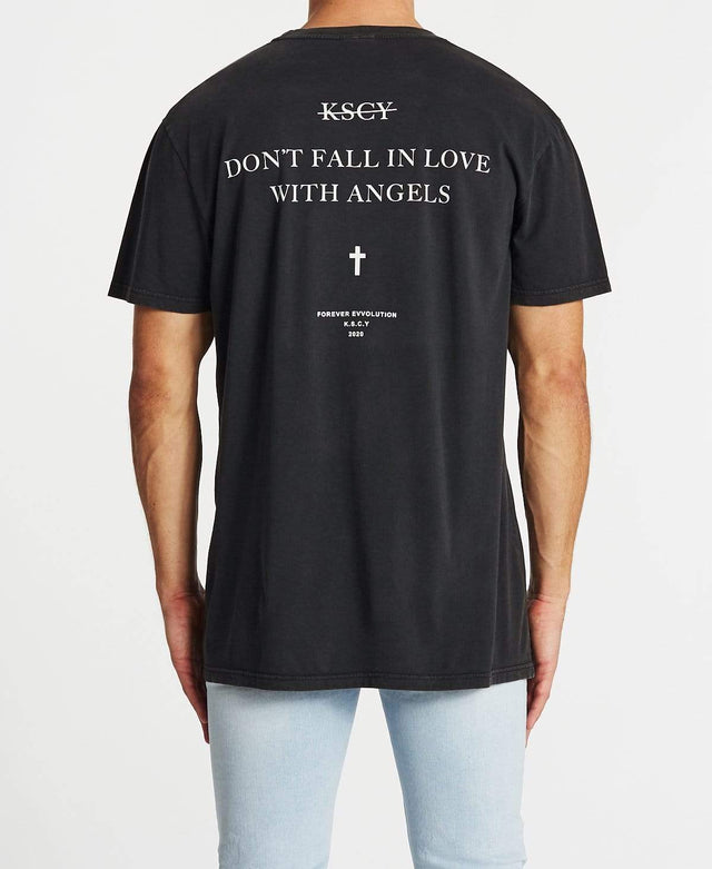 Angel Days Relaxed T-Shirt Heavy Metal Black – Neverland Store