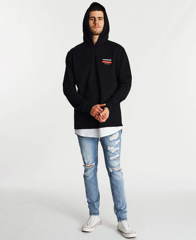 Kiss Chacey Astray Layered Hoodie Jet Black