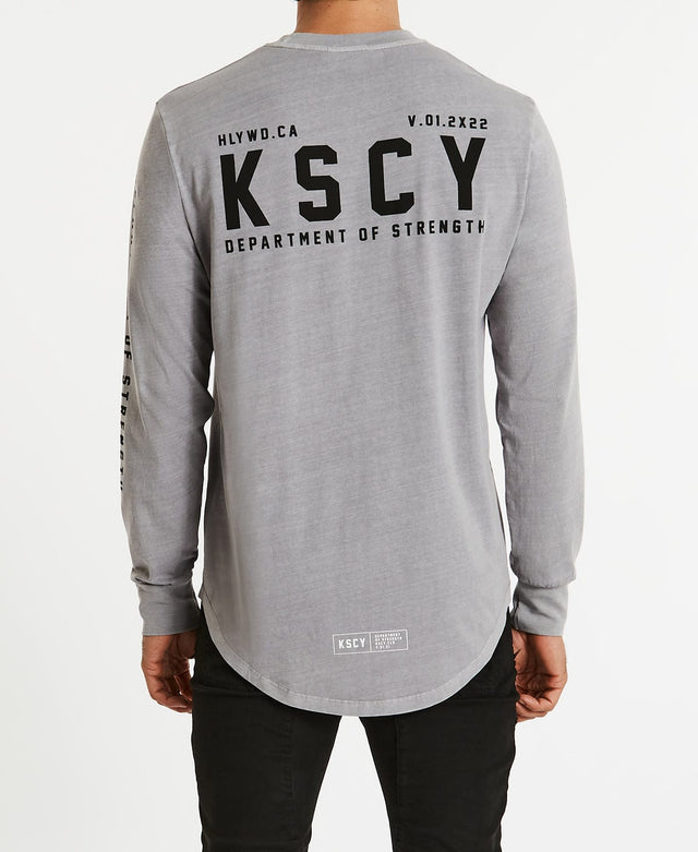 Kiss Chacey Blind Dual Curved Long Sleeve T-Shirt Pigment Gull