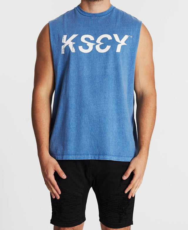 Kiss Chacey Broken Standard Muscle Tee Pigment Colony Blue