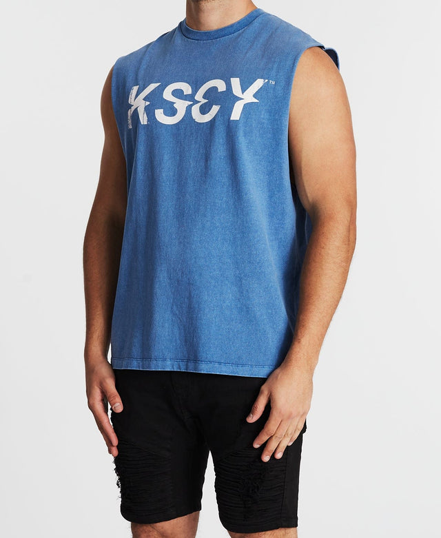 Kiss Chacey Broken Standard Muscle Tee Pigment Colony Blue