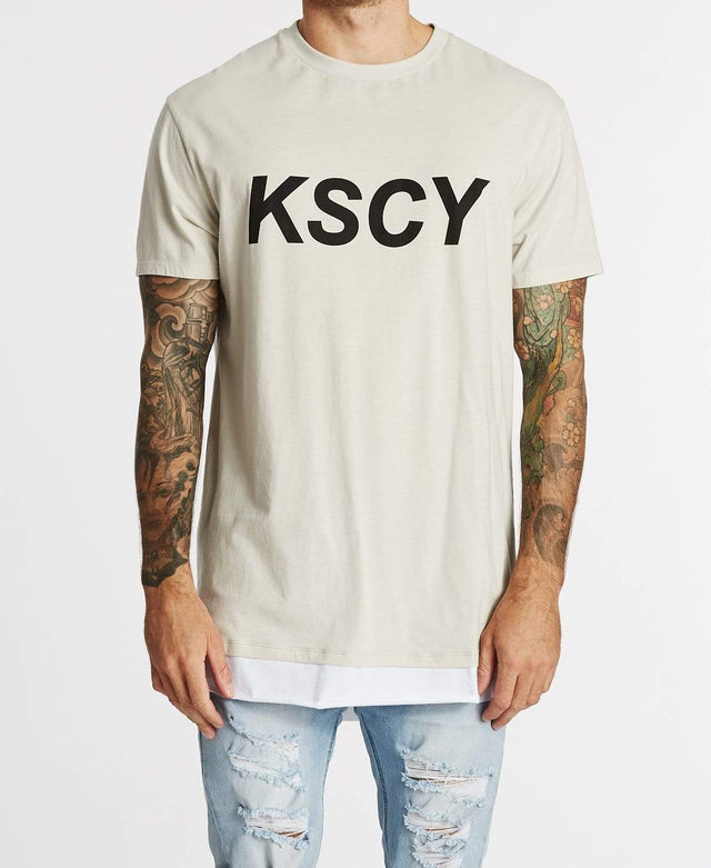 Kiss Chacey Cyclone Layered Hem Relaxed Fit T-Shirt Pigment Stone