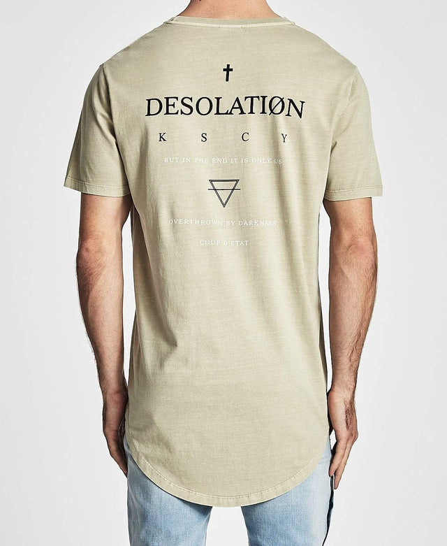 Kiss Chacey Desolation Dual Curved Hem T-Shirt Pigment Sand