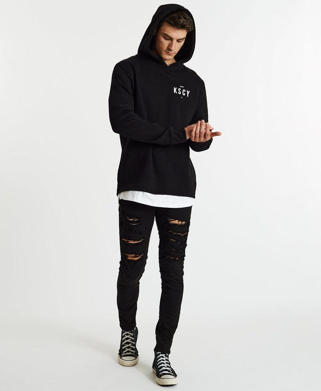 Kiss Chacey Detriment Layered Hoodie Jet Black