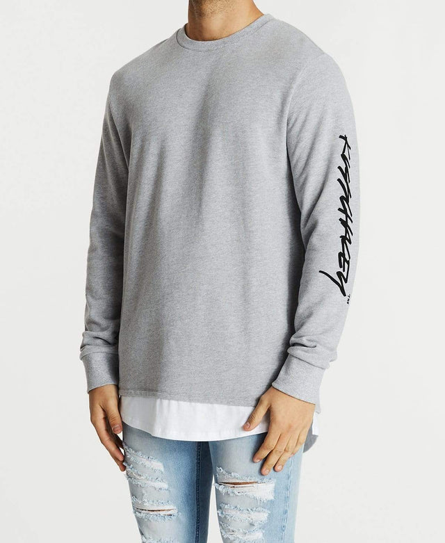 Kiss Chacey Die Young Layered Jumper Grey Marle