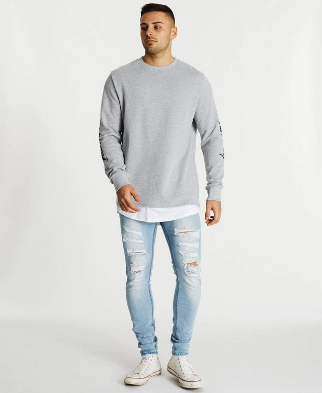 Kiss Chacey Die Young Layered Jumper Grey Marle