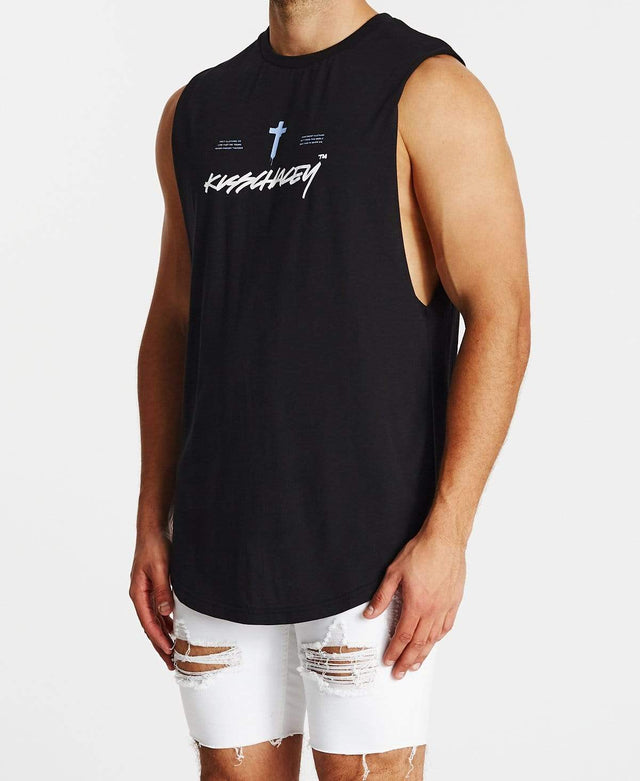 Kiss Chacey Drainer Dual Curved Muscle Tee Jet Black