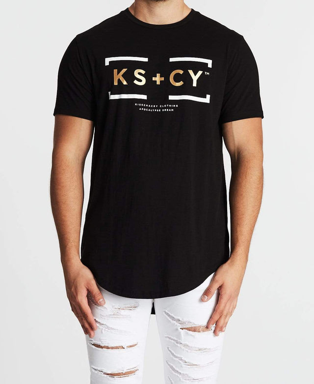 Kiss Chacey Eruption Dual Curved T-Shirt Jet Black