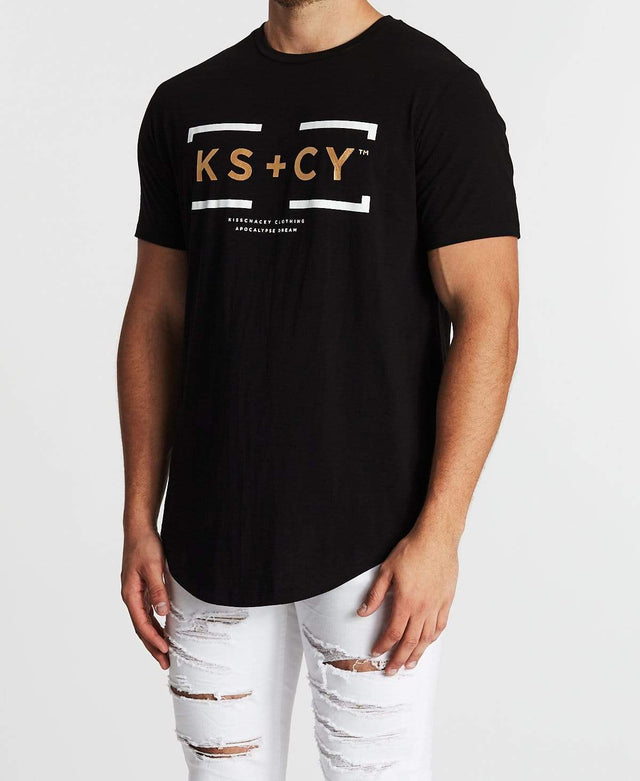 Kiss Chacey Eruption Dual Curved T-Shirt Jet Black