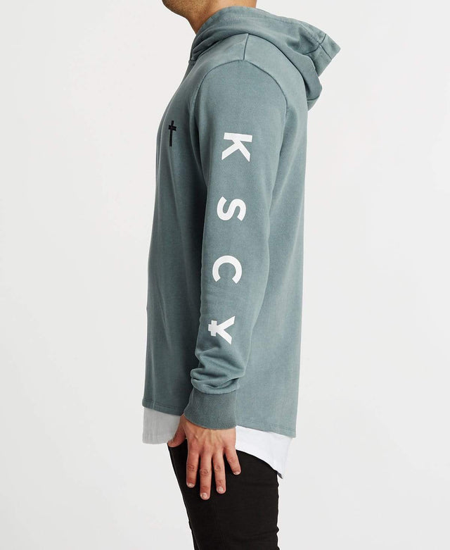 Kiss Chacey Exchange Cape Back Layered Hoodie Pigment Lead