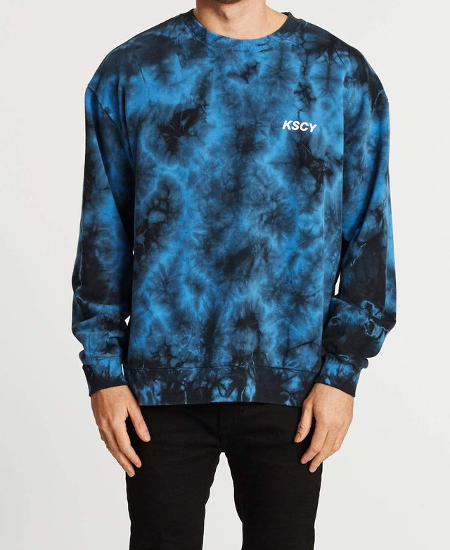 Kiss Chacey Fossil Relaxed Jumper Tie Dye Blue
