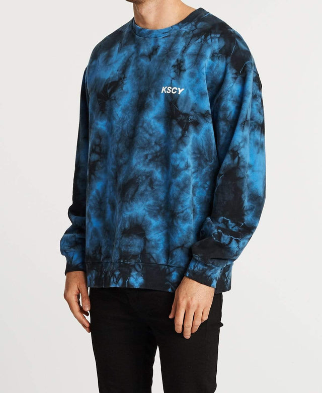 Kiss Chacey Fossil Relaxed Jumper Tie Dye Blue