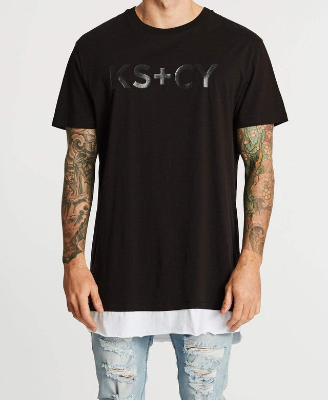 Kiss Chacey Free Town Relaxed Layered T-Shirt Jet Black