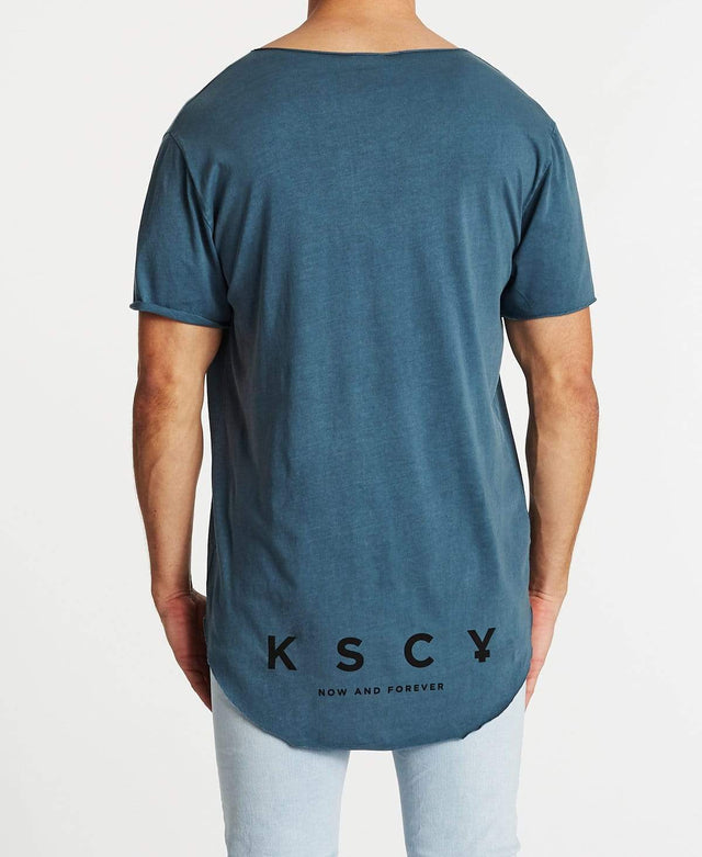 Kiss Chacey Freemont Raw V-Neck T-Shirt Pigment Ocean Blue