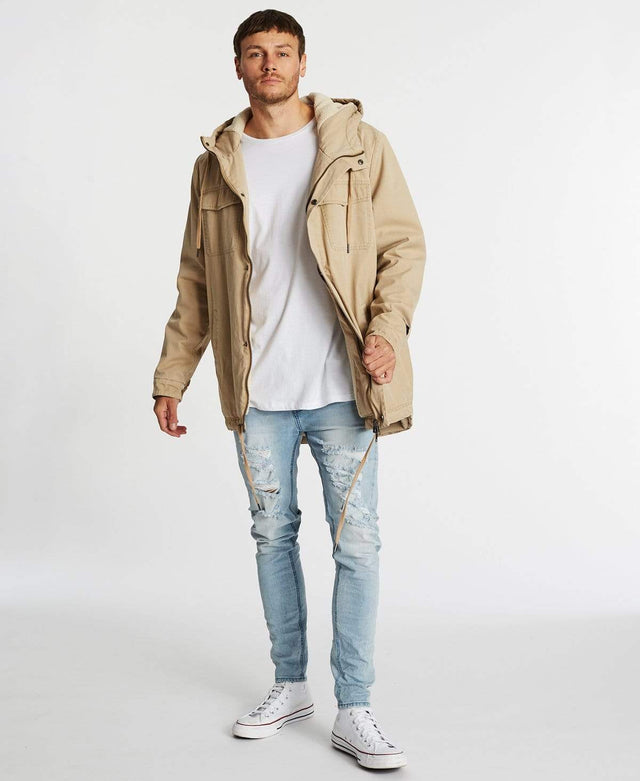Kiss Chacey Granada Hooded Parker Jacket Sand
