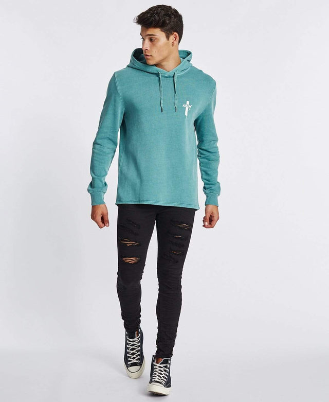 Kiss Chacey Higher Scoop Back Hoodie Pigment Oil Blue