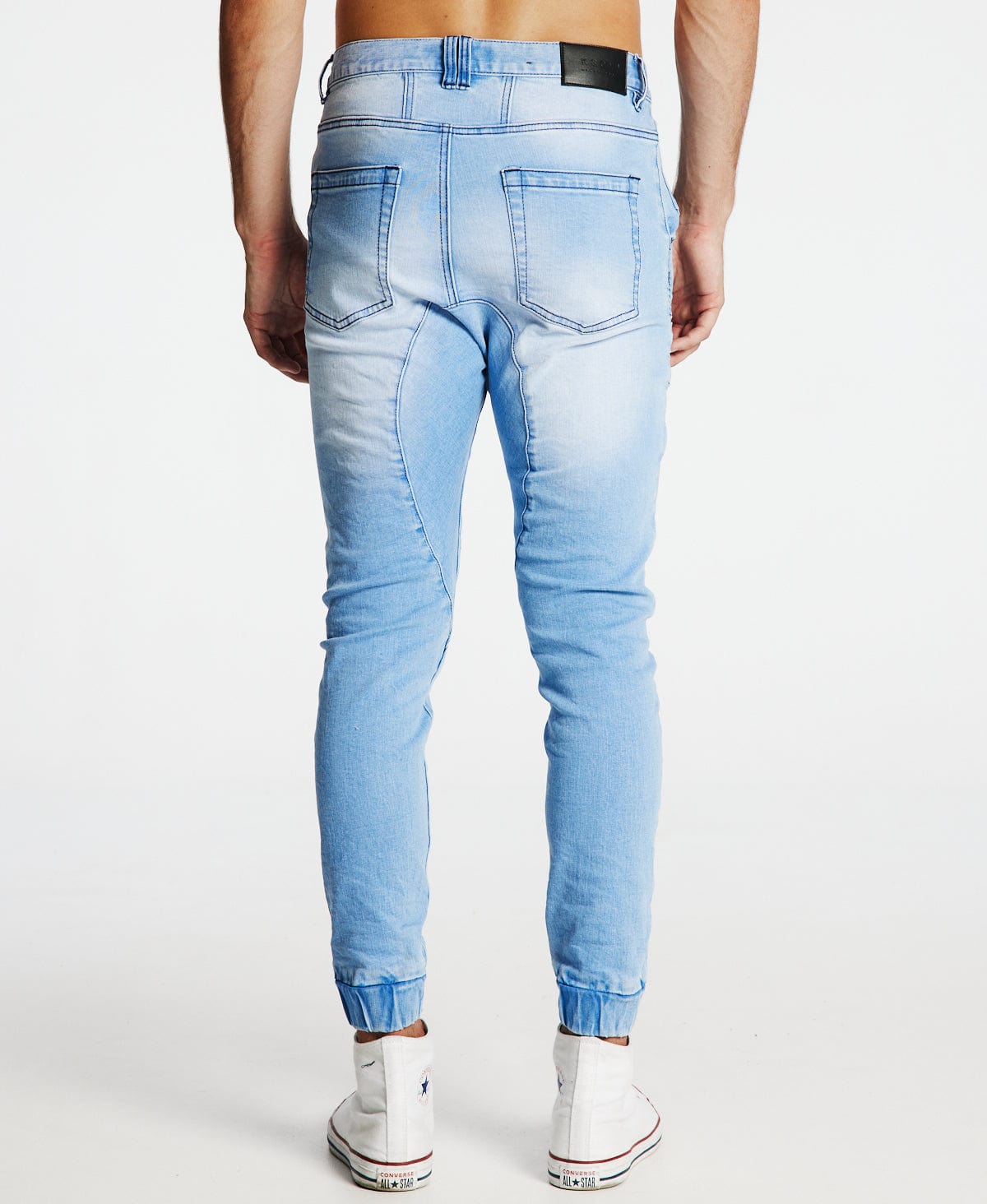 Denim discount jogger pants