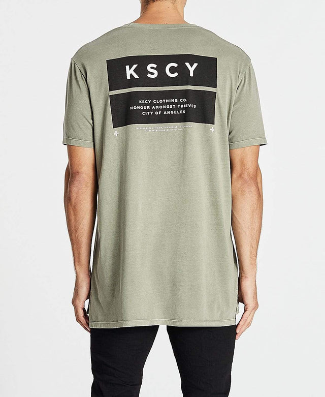 Kiss Chacey Independent Step Hem T-Shirt Pigment Khaki