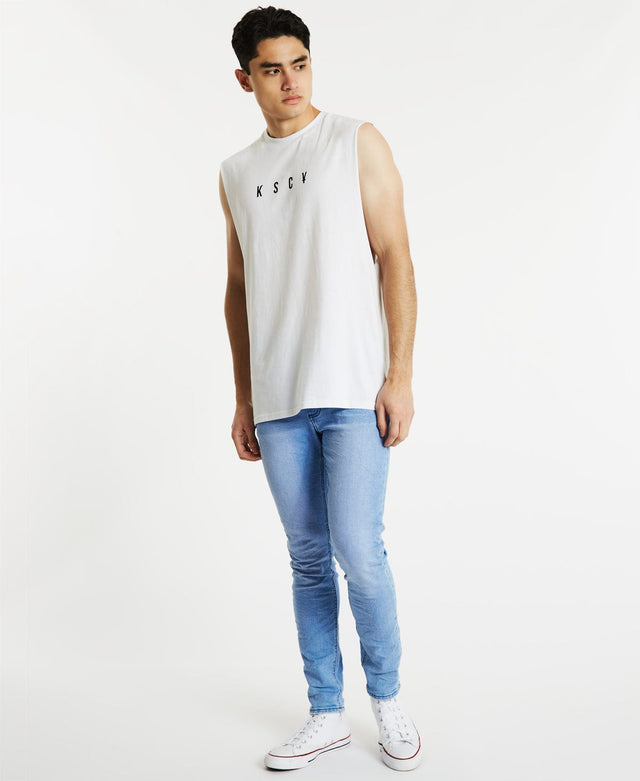 Kiss Chacey Join Step Hem Muscle Tee White