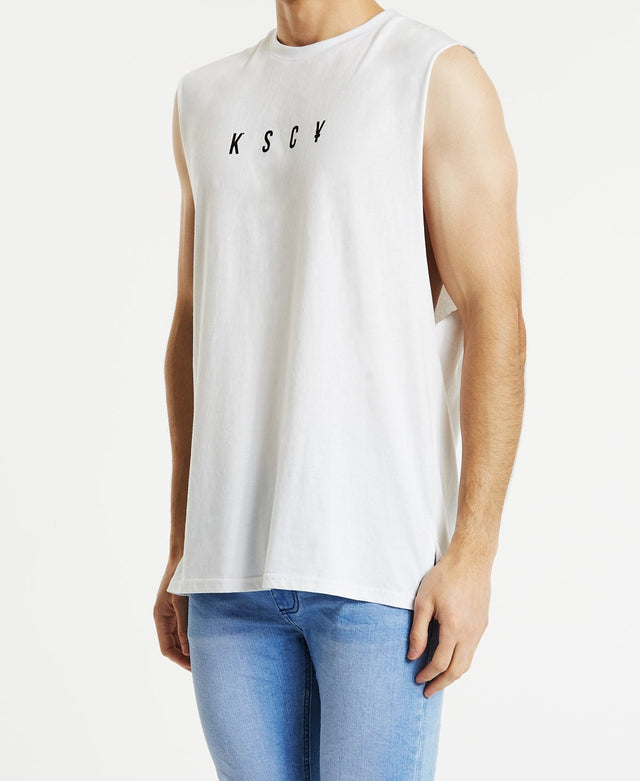 Kiss Chacey Join Step Hem Muscle Tee White