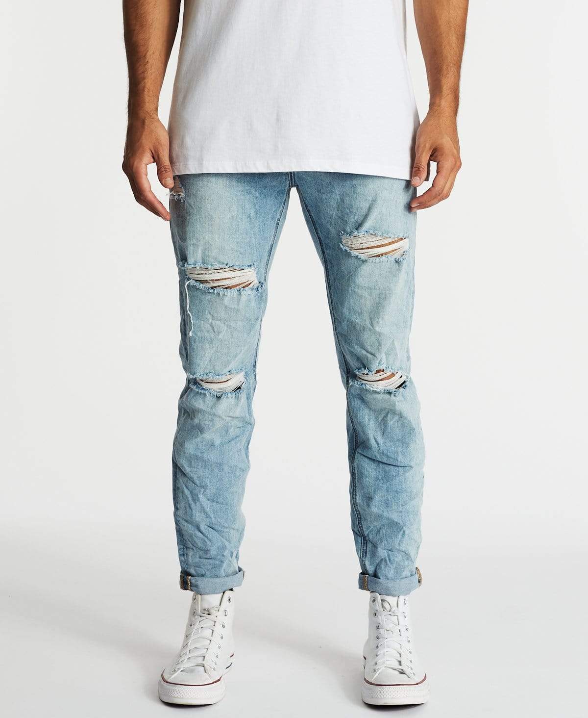 K3 Tapered Turn Up Jeans Horizon Blue – Neverland Store