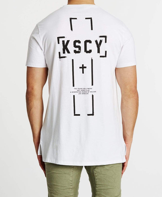 Kiss Chacey Kinston Step Hem T-Shirt White