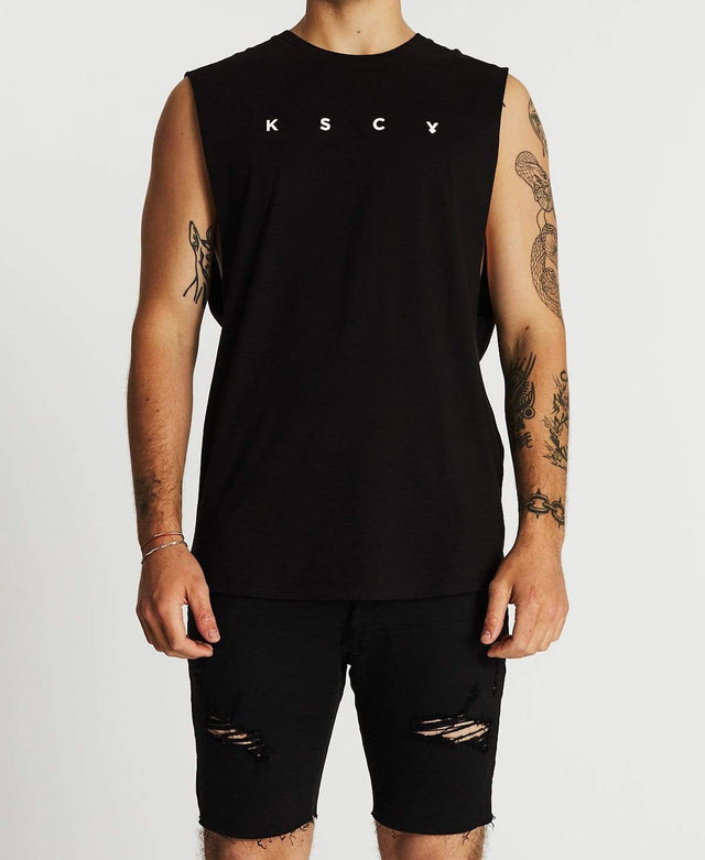 Kiss Chacey Knock Out Dual Curved Muscle Tee Jet Black