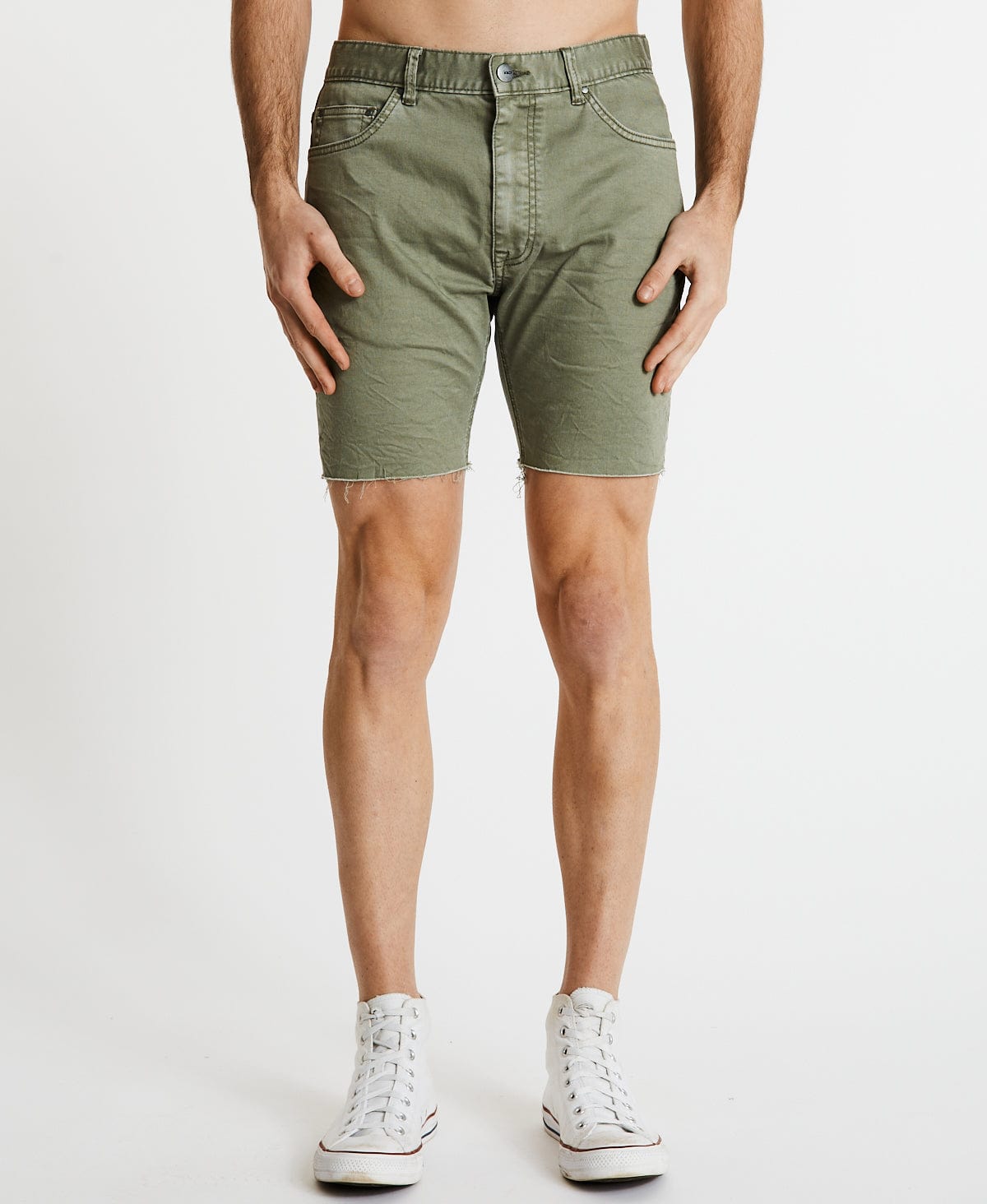 Green jean store shorts