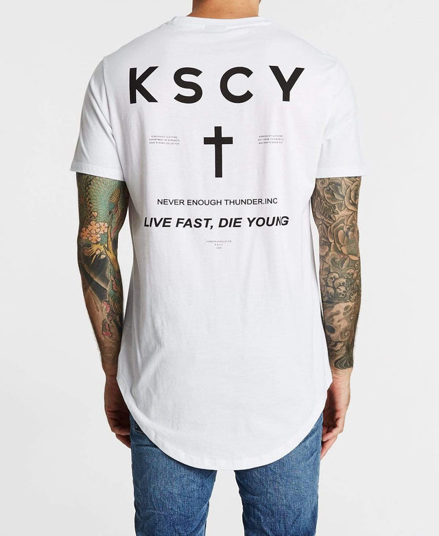 Kiss Chacey Live Fast Dual Scoop T-Shirt White
