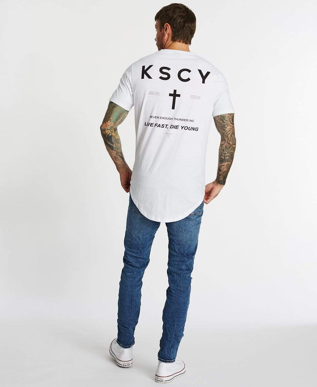 Kiss Chacey Live Fast Dual Scoop T-Shirt White