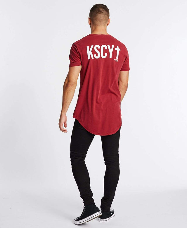 Kiss Chacey Lost All Faith Baseball T-Shirt Pigment Burgundy