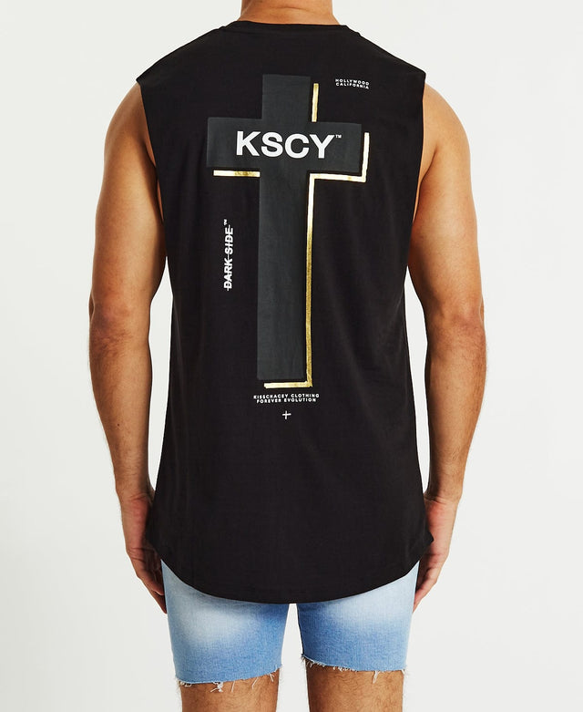 Kiss Chacey Lost Hills Dual Curved Muscle Tee Jet Black