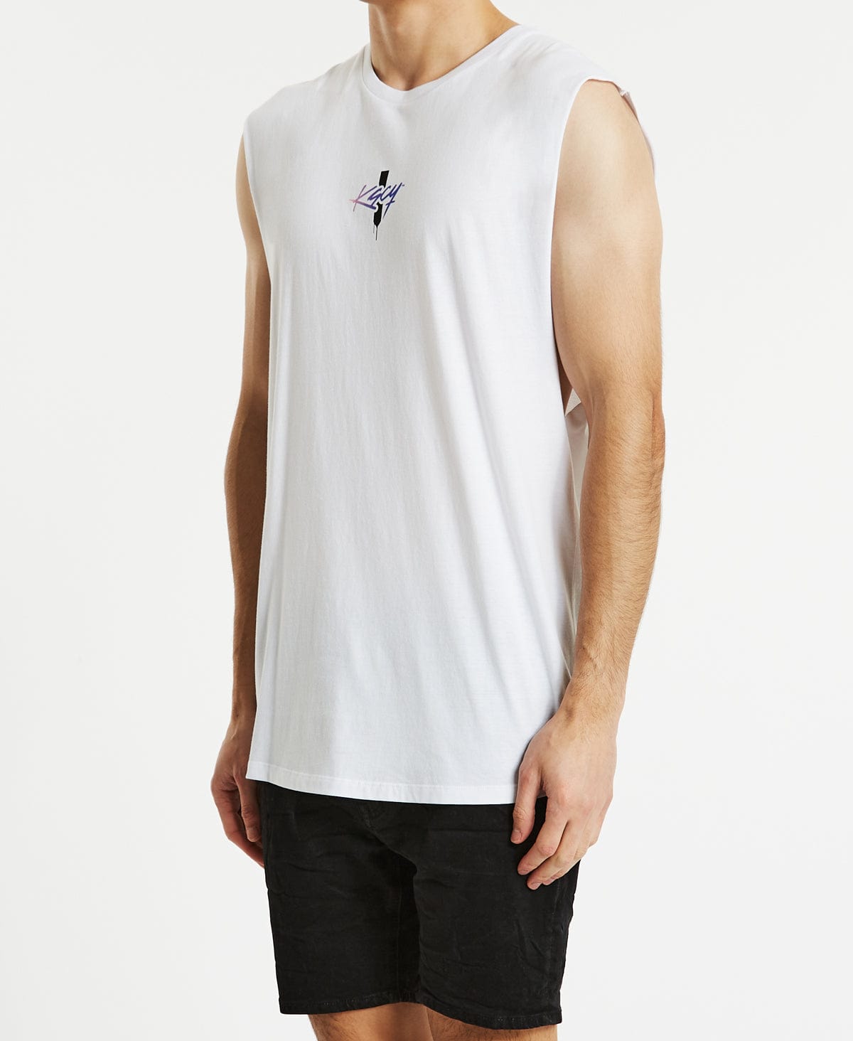 Misfit Dual Curved Muscle Tee White – Neverland Store