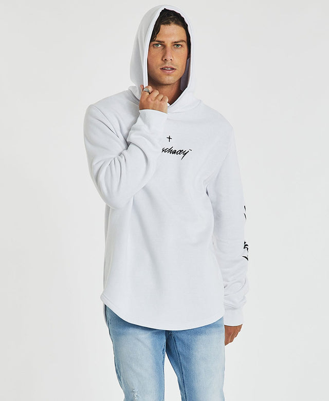 Kiss Chacey Montage Hooded Dual Curved Jumper White