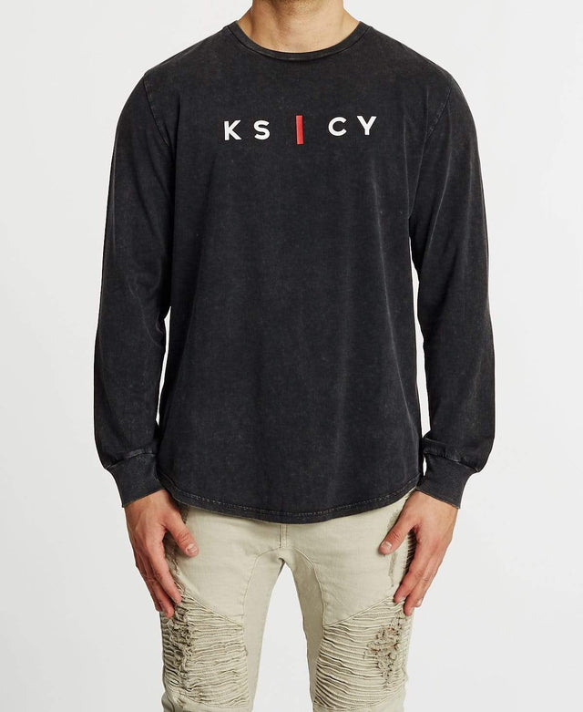 Kiss Chacey Monterey Cape Back Long Sleeve T-Shirt Acid Black