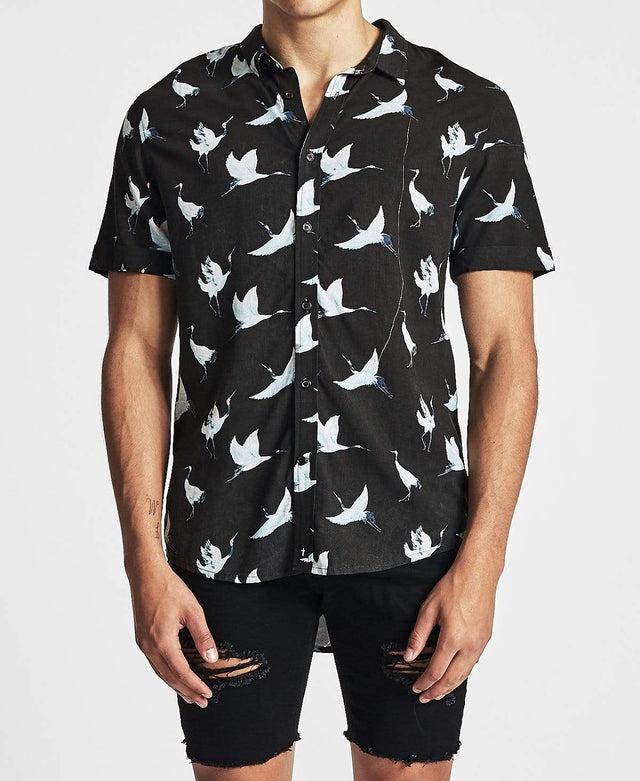 Kiss Chacey North To South Short Sleeve Shirt Black/White