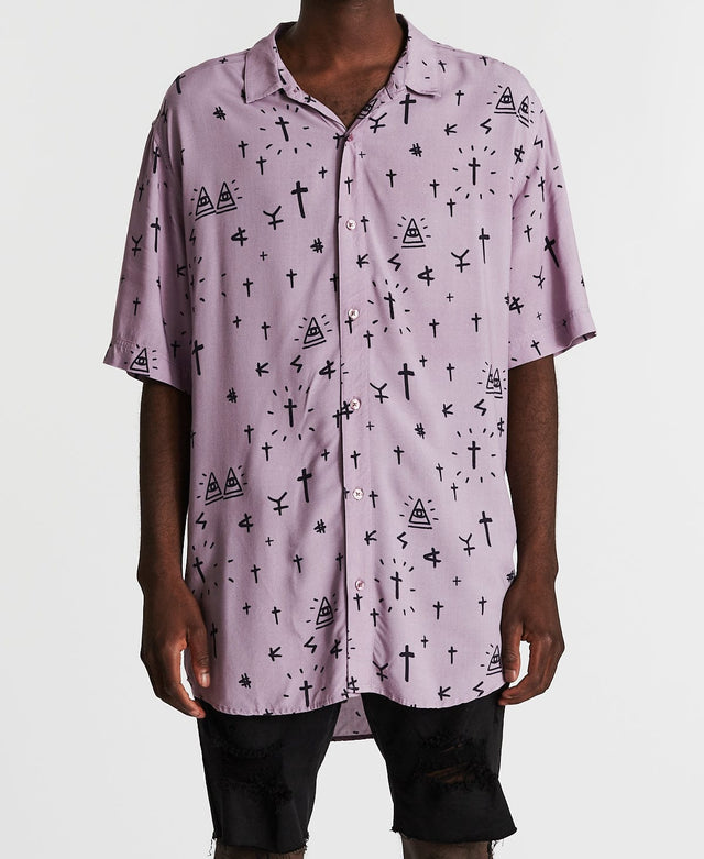 Kiss Chacey Old Blood Relaxed Short Sleeve Shirt Lilac