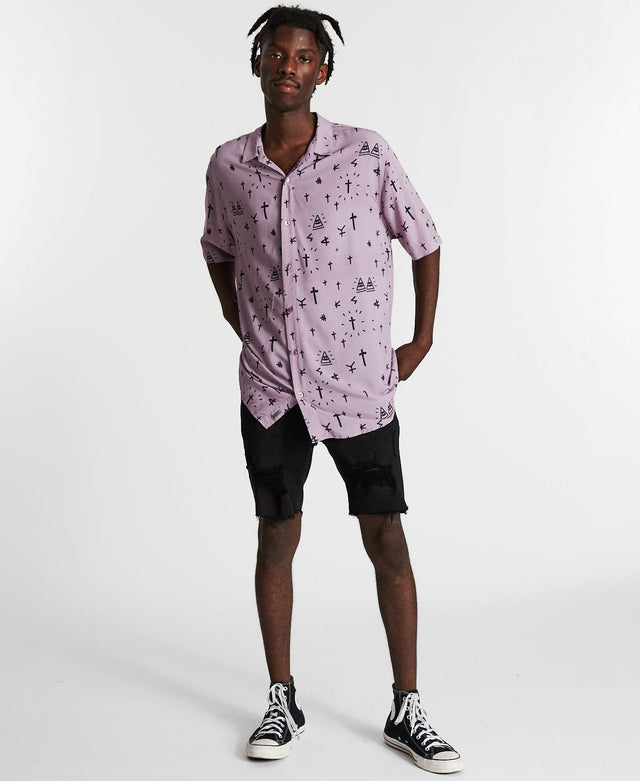 Kiss Chacey Old Blood Relaxed Short Sleeve Shirt Lilac