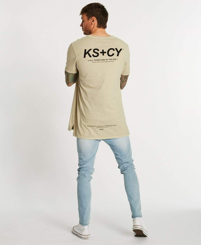 Kiss Chacey Perspective Step Hem T-Shirt Pigment Sand