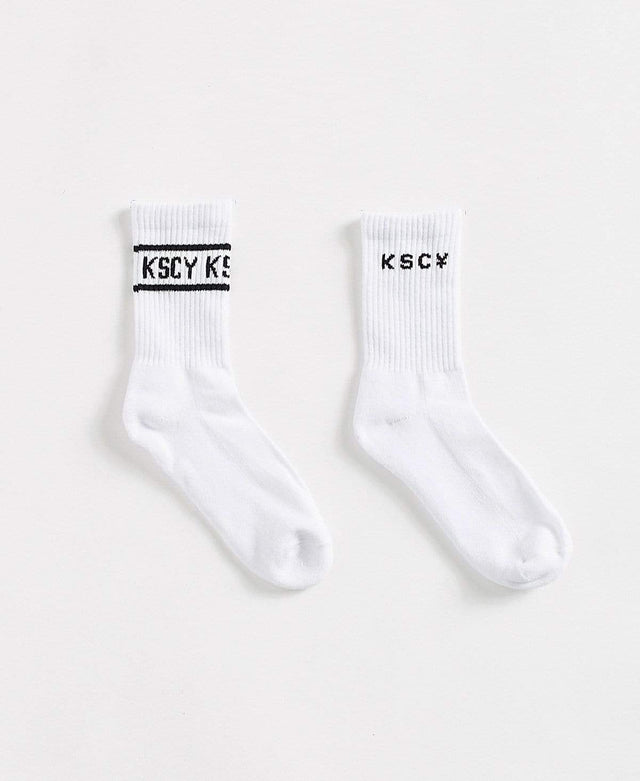 Kiss Chacey Power 2 Pack Mid Sock White