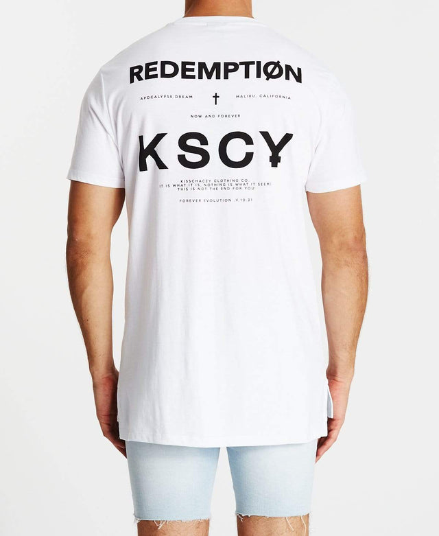 Kiss Chacey Redemption Step Hem T-Shirt White
