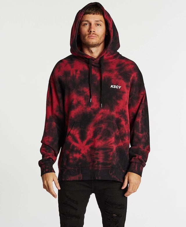 Kiss Chacey Reflection Relaxed Fit Hoodie Tie Dye Red/Black
