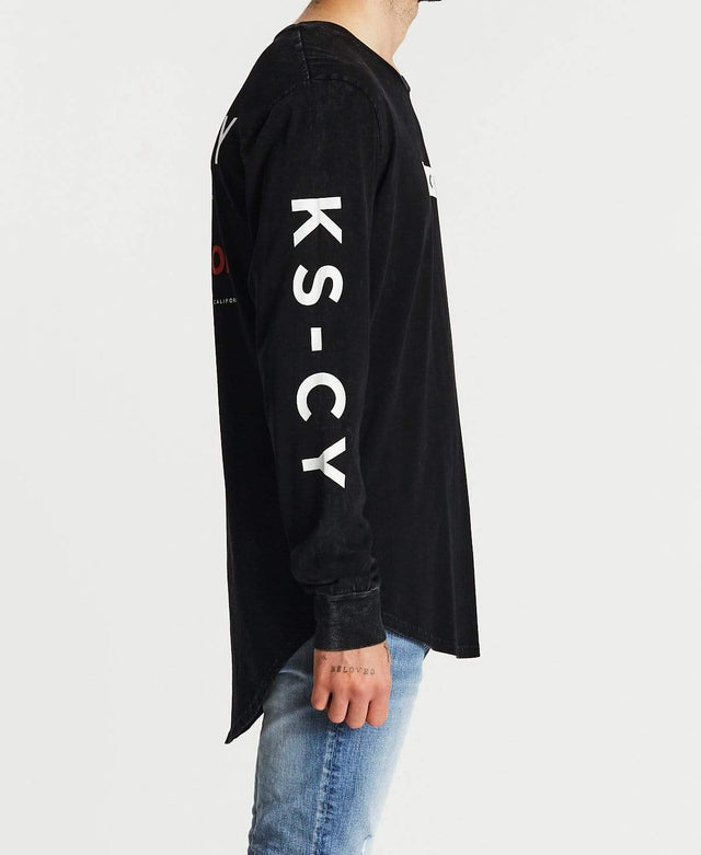 Kiss Chacey Revelation Cape Back Long Sleeve T-Shirt All Black