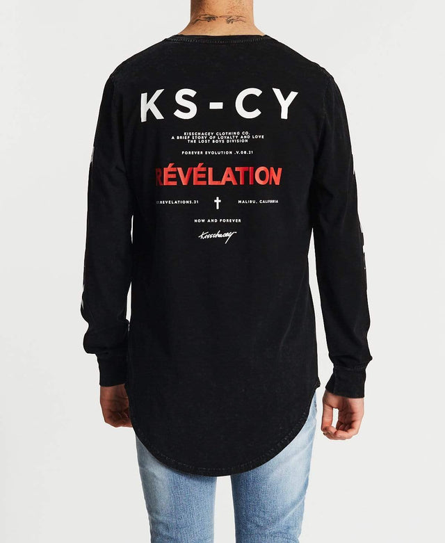 Kiss Chacey Revelation Cape Back Long Sleeve T-Shirt All Black
