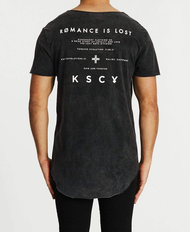 Kiss Chacey Romance Raw V-Neck T-Shirt Mineral Black