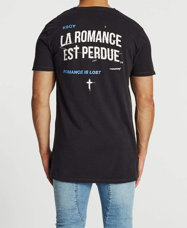 Kiss Chacey Romantic Step Hem T-Shirt Pigment Asphalt